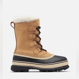 Sorel Caribou Tan and Black Insulated snow Boots sz 8.5 $225 nwt